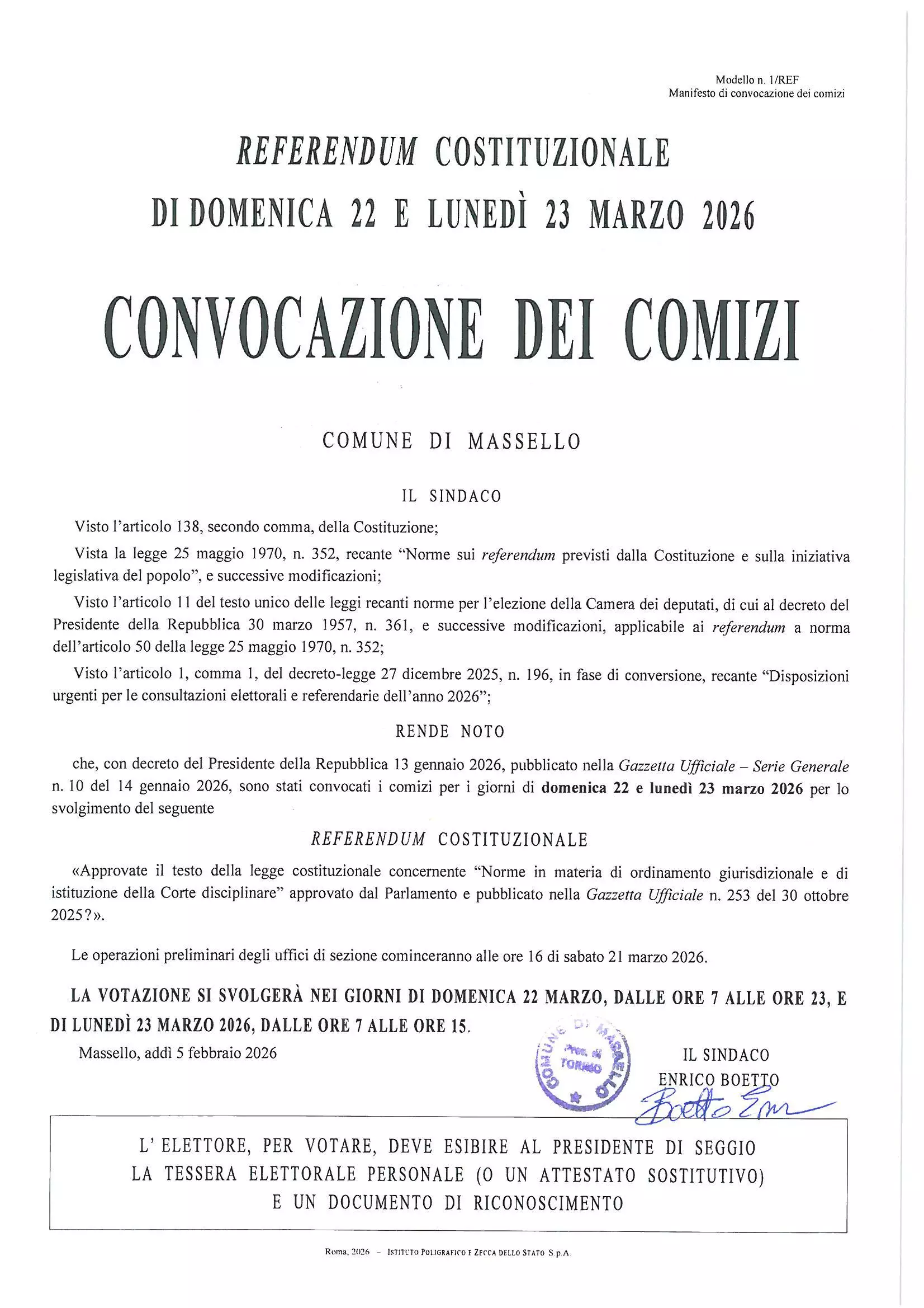 Convocazione comizi